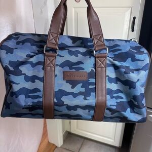 Peter Millar Blue and Brown Camouflage Duffel Bag - Ridgewood Country Club